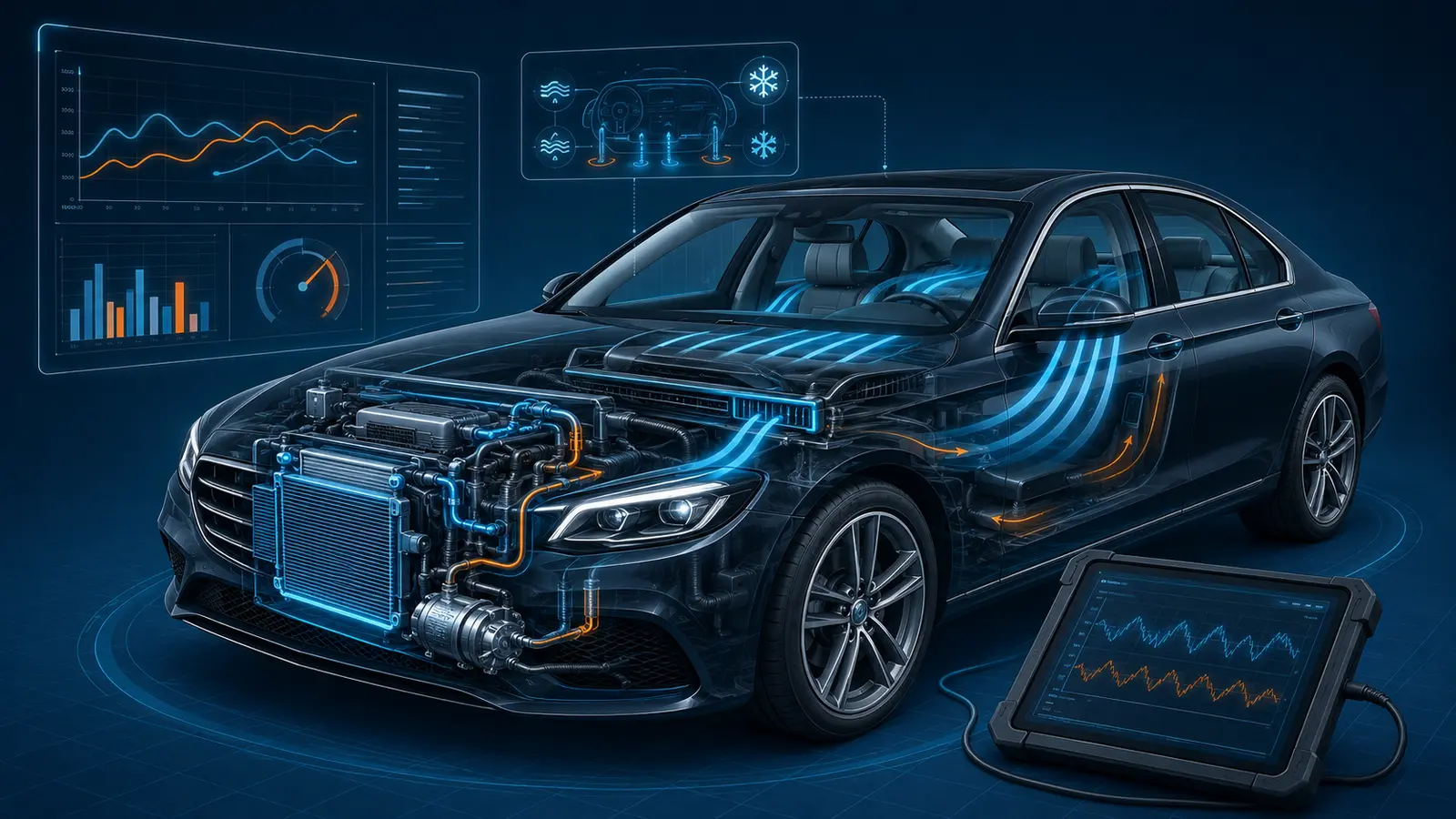 Educational illustration of BMW climate control diagnosis