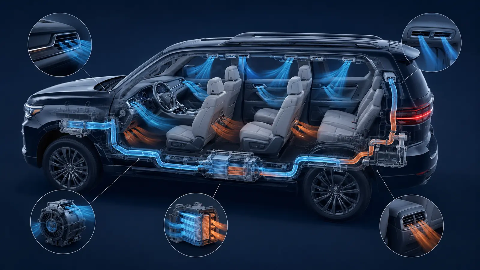Educational Cadillac multi-zone AC illustration