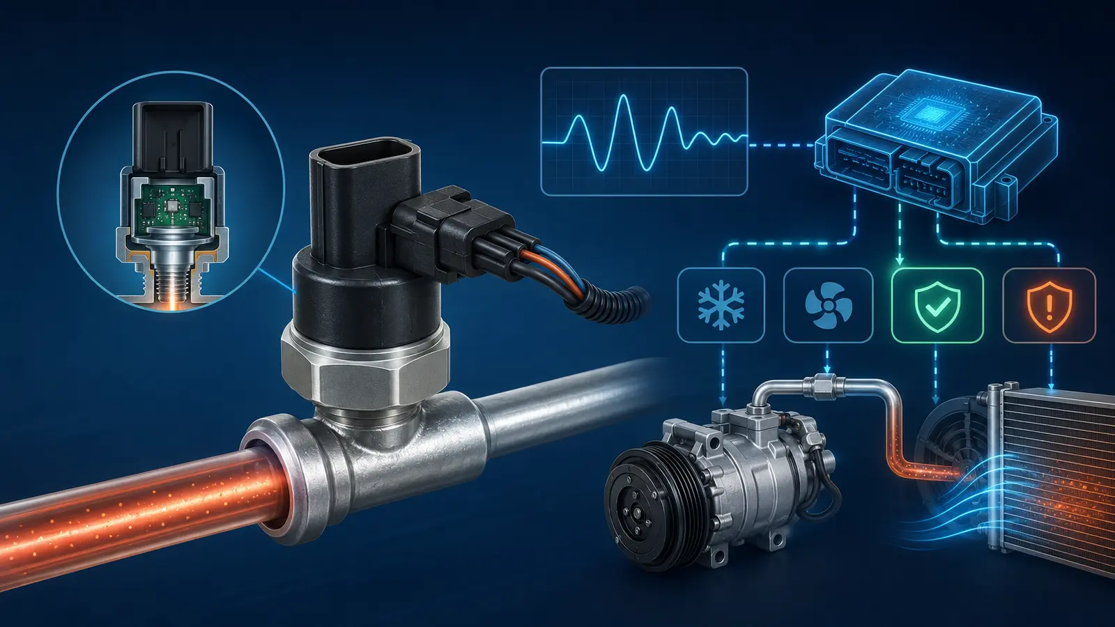 Car AC Pressure Switch Repair Dubai educational system illustration