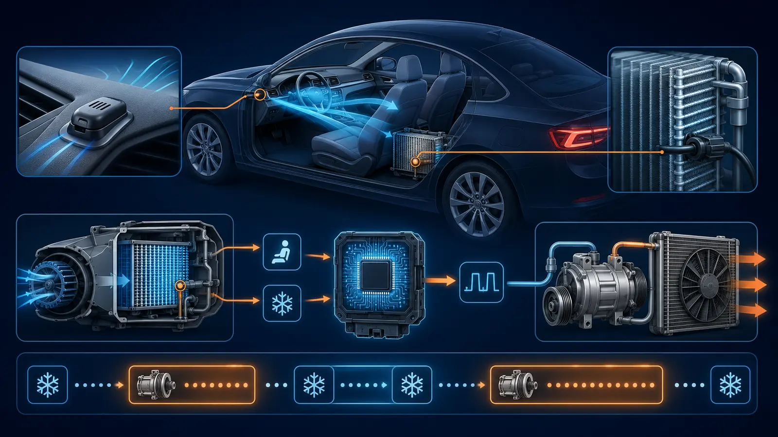 Car AC Thermostat Repair Dubai educational system illustration