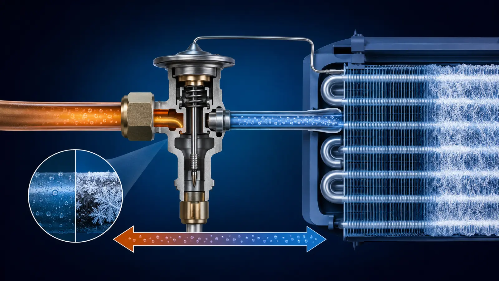Car AC Expansion Valve Repair Dubai educational system illustration