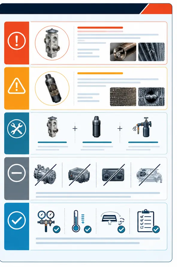 Illustration of a diagnostic report separating confirmed faults, repair options and final tests