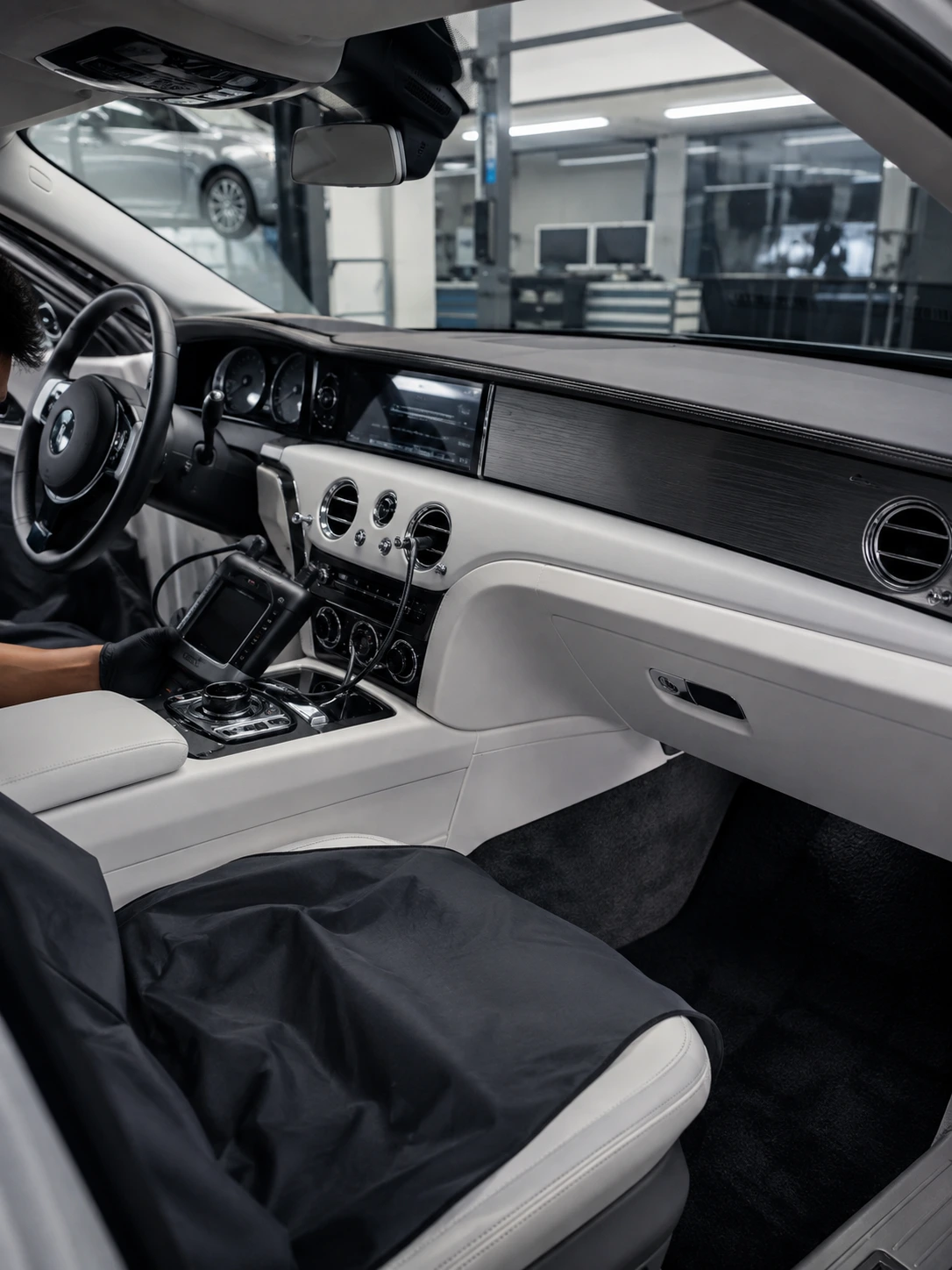Modern Rolls-Royce climate control diagnostic with protected interior