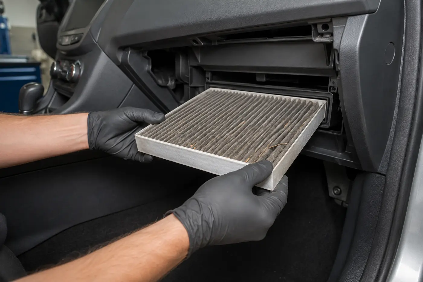 Cabin air filter airflow restriction inspection