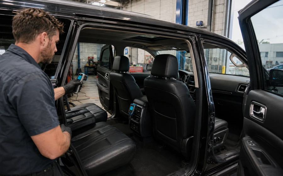 Dodge Durango rear cabin AC temperature and airflow check