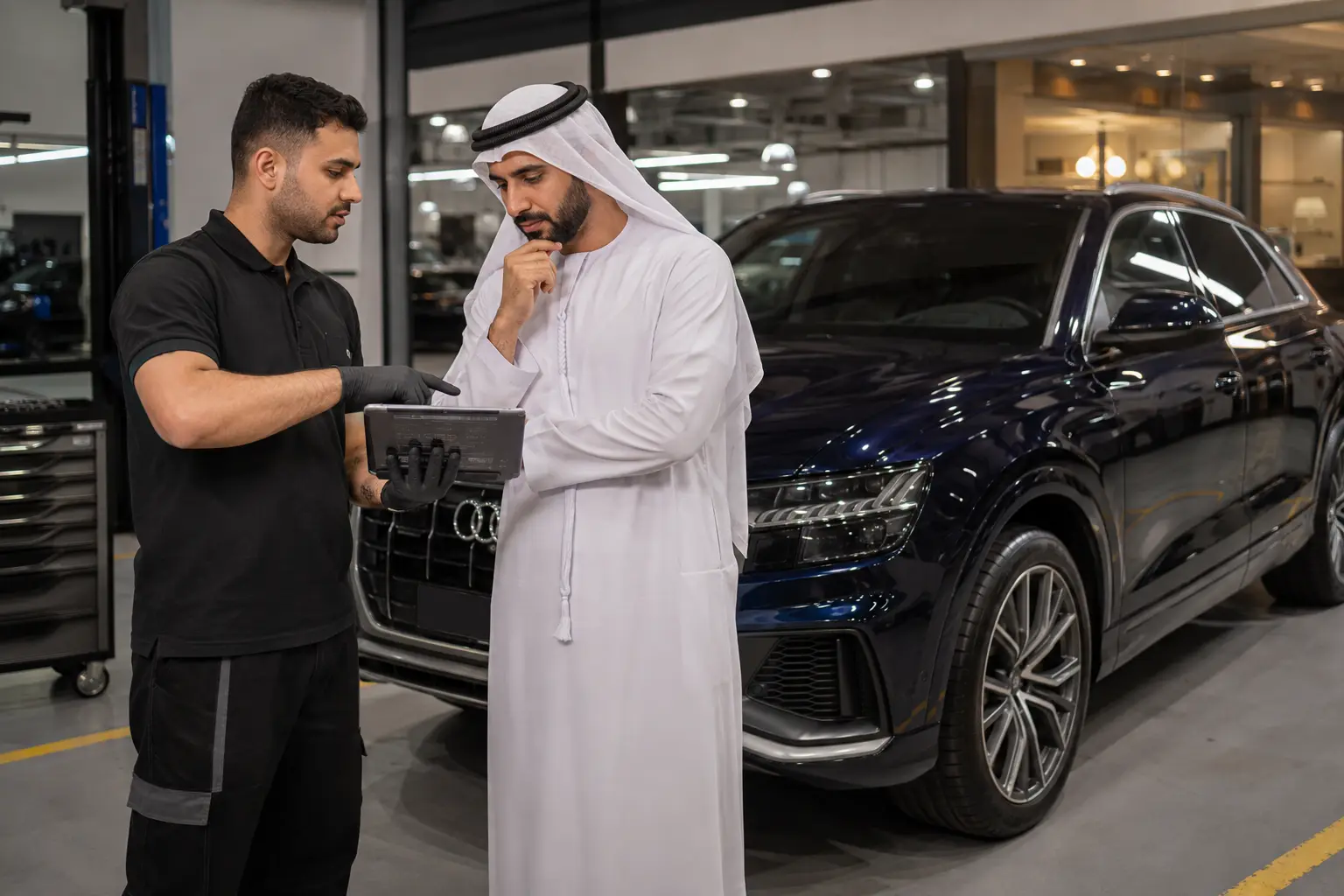 شرح تقرير صيانة مكيف أودي لصاحب السيارة