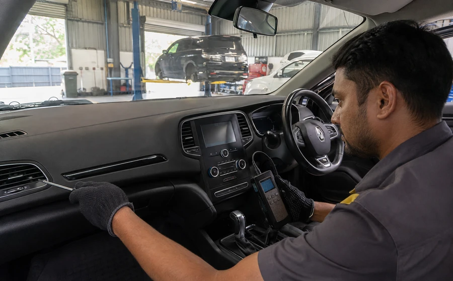 Renault cabin AC temperature and airflow check