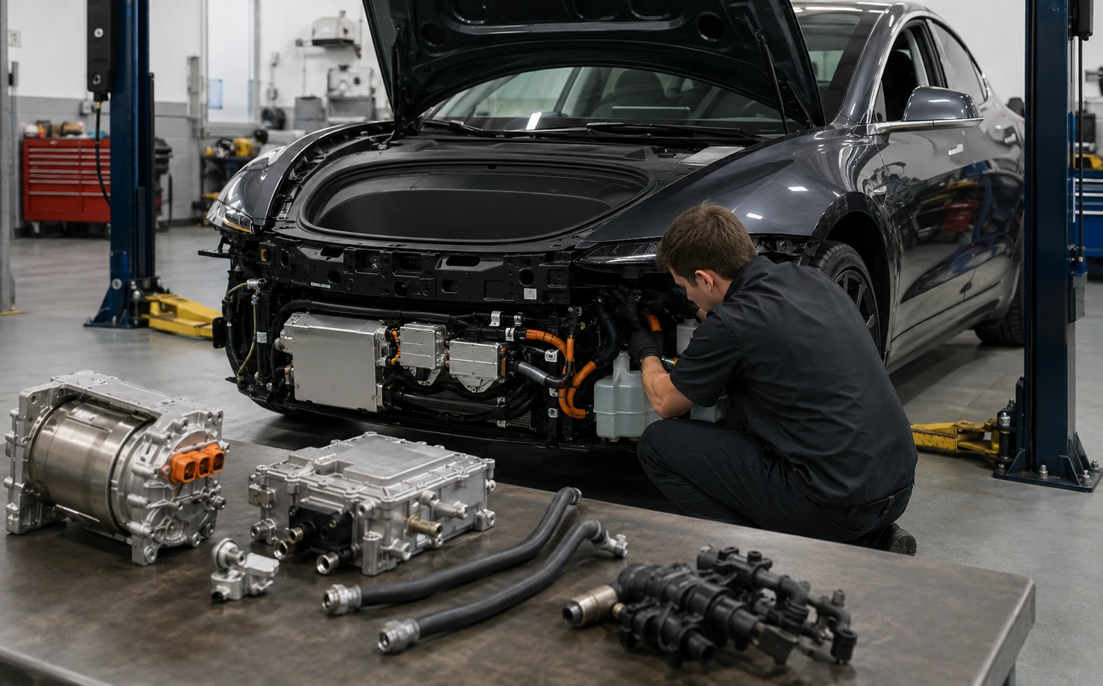 Tesla electric compressor and thermal management diagnostic