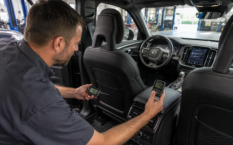 Volvo rear-zone cabin AC temperature check